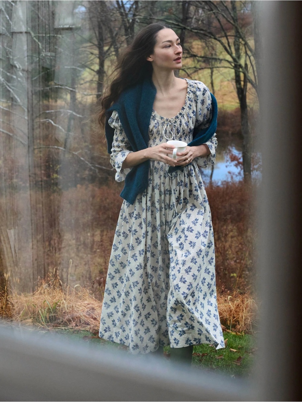 DÔEN Kaira Floral Cotton Midi-Dress